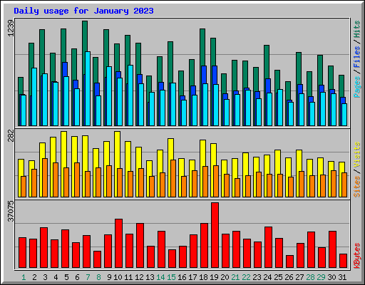 Daily usage for January 2023