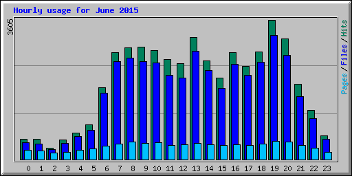 Hourly usage for June 2015