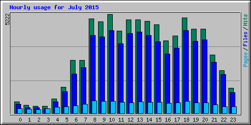 Hourly usage for July 2015