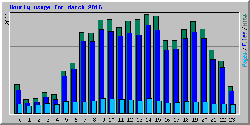 Hourly usage for March 2016