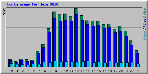 Hourly usage for July 2016