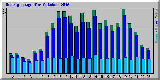 Hourly usage for October 2016