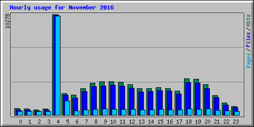 Hourly usage for November 2016