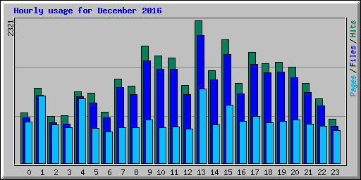 Hourly usage for December 2016