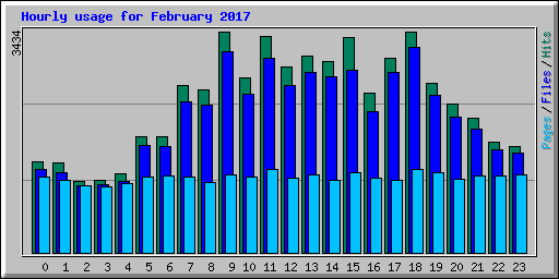 Hourly usage for February 2017