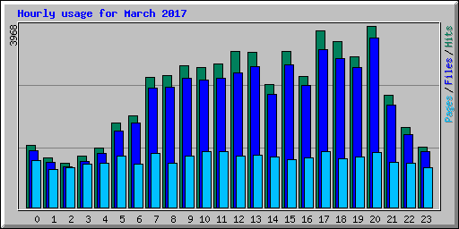 Hourly usage for March 2017