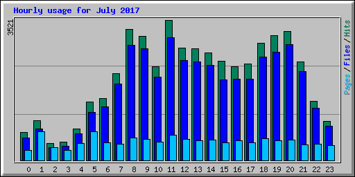 Hourly usage for July 2017