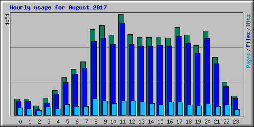 Hourly usage for August 2017