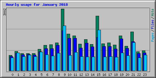 Hourly usage for January 2018