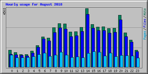Hourly usage for August 2018