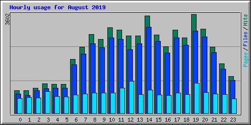 Hourly usage for August 2019