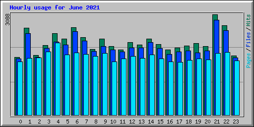 Hourly usage for June 2021