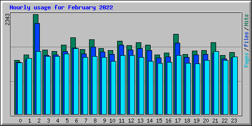 Hourly usage for February 2022