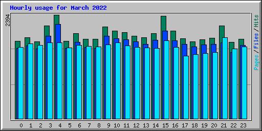 Hourly usage for March 2022
