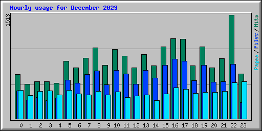 Hourly usage for December 2023